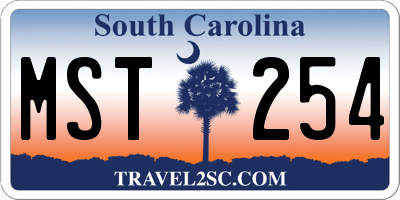 SC license plate MST254
