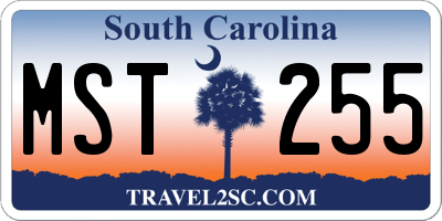 SC license plate MST255