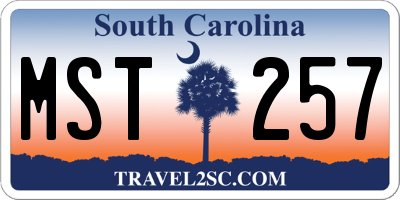 SC license plate MST257