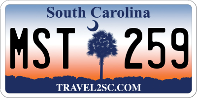 SC license plate MST259