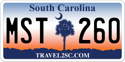 SC license plate MST260