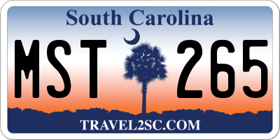 SC license plate MST265