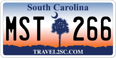 SC license plate MST266