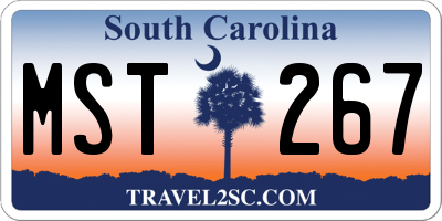 SC license plate MST267