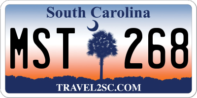 SC license plate MST268