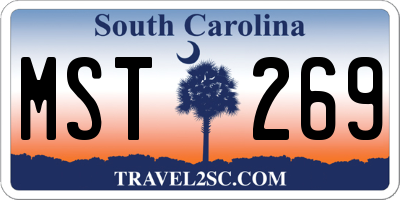 SC license plate MST269