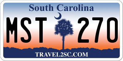 SC license plate MST270