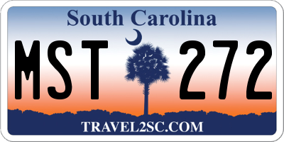 SC license plate MST272