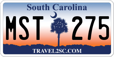 SC license plate MST275