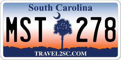 SC license plate MST278