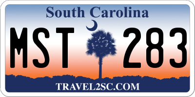 SC license plate MST283