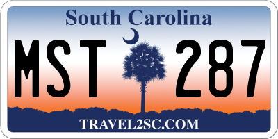 SC license plate MST287