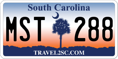 SC license plate MST288