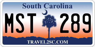 SC license plate MST289