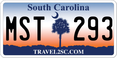 SC license plate MST293