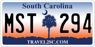 SC license plate MST294