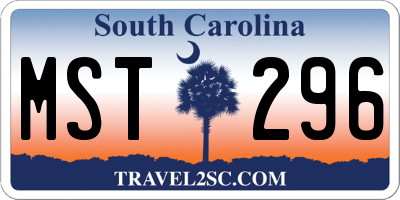 SC license plate MST296