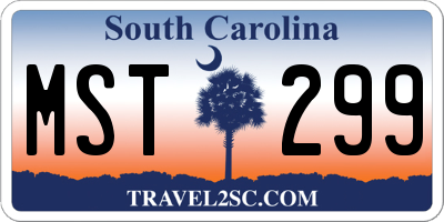 SC license plate MST299