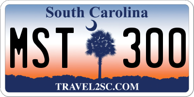 SC license plate MST300