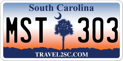 SC license plate MST303