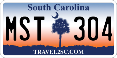 SC license plate MST304