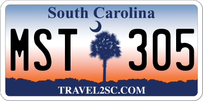 SC license plate MST305