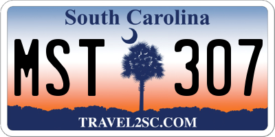 SC license plate MST307