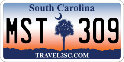 SC license plate MST309