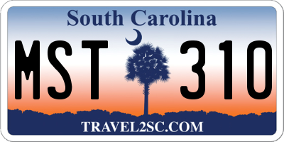 SC license plate MST310