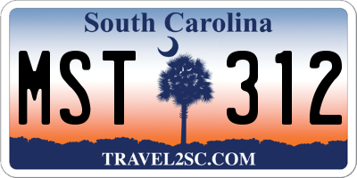SC license plate MST312