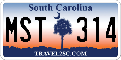 SC license plate MST314