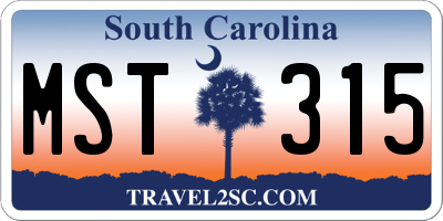 SC license plate MST315