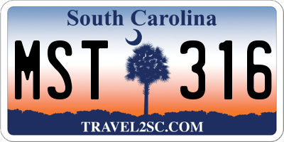 SC license plate MST316