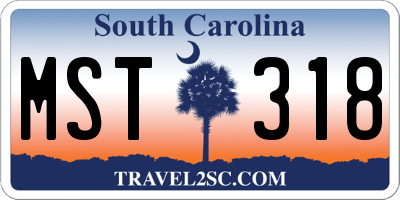 SC license plate MST318