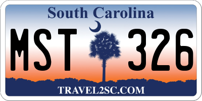 SC license plate MST326