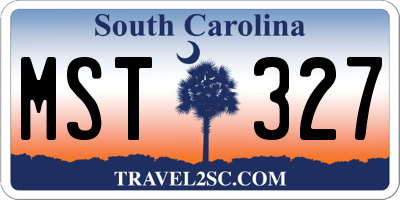 SC license plate MST327