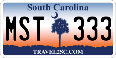 SC license plate MST333