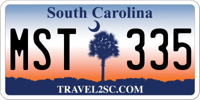 SC license plate MST335