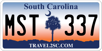 SC license plate MST337