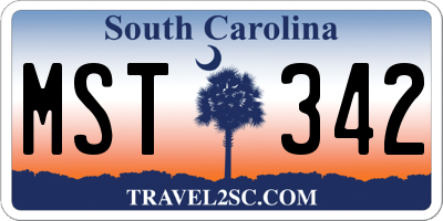 SC license plate MST342