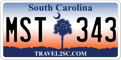 SC license plate MST343