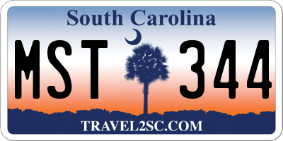SC license plate MST344