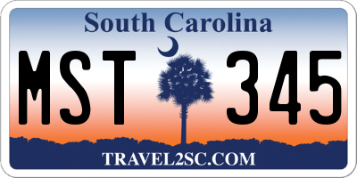 SC license plate MST345