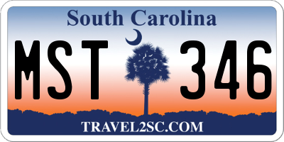 SC license plate MST346