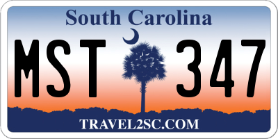 SC license plate MST347