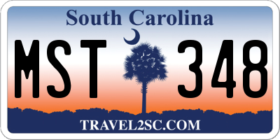 SC license plate MST348