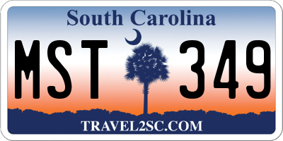 SC license plate MST349