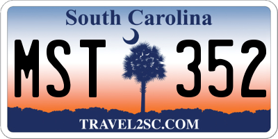 SC license plate MST352