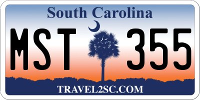 SC license plate MST355
