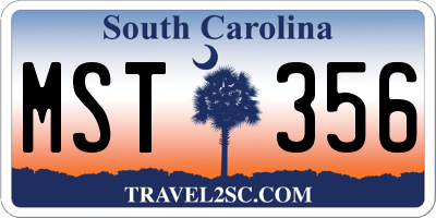 SC license plate MST356